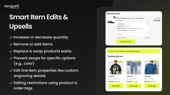 AE: Order Editing &amp; Upsell screenshot