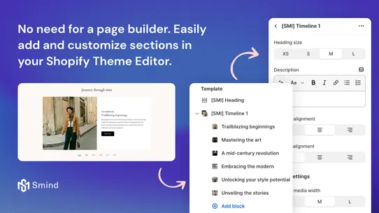 Smind Sections: Theme Sections screenshot