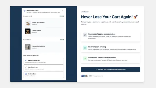 Persistent Cart ‑ Sync Devices screenshot