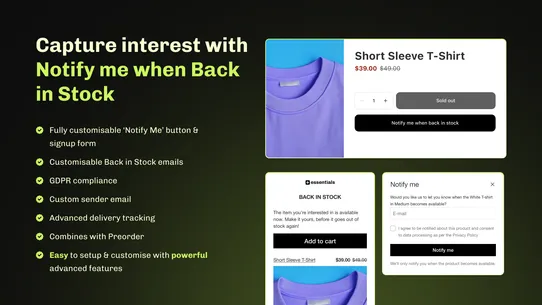 Essential Preorder Notify Me screenshot