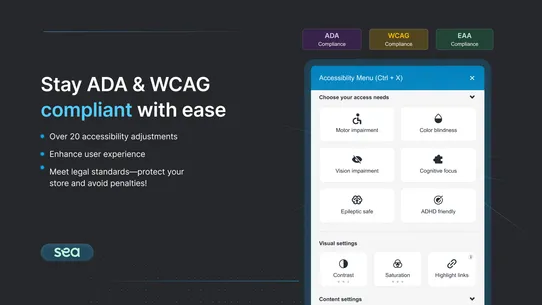 SEA Accessibility ADA WCAG screenshot