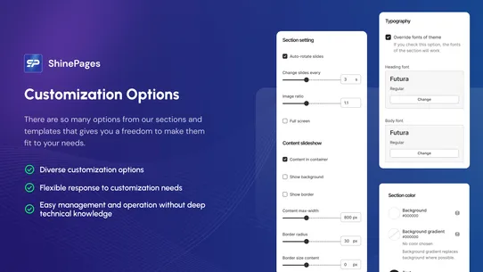 ShinePages ‑ Theme Sections screenshot