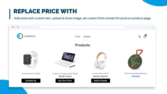 Extendons Hide Price App screenshot