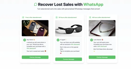 Coco : WhatsApp Abandoned Cart screenshot