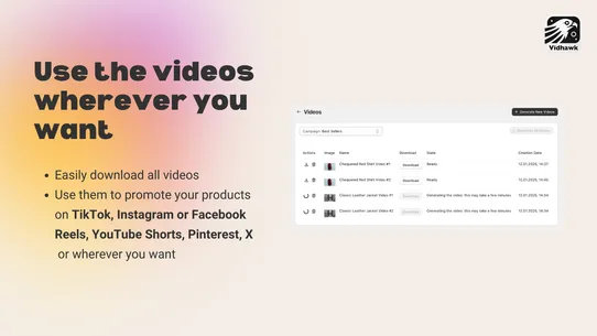 Vidhawk: TikTok, Reels, Shorts screenshot