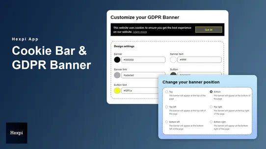 Hexpi GDPR Cookies Consent screenshot