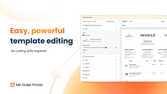 MS Order Invoice Generator screenshot