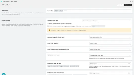 TrioM Combine &amp; Merge Orders screenshot