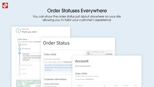 W3 Custom Order Status screenshot