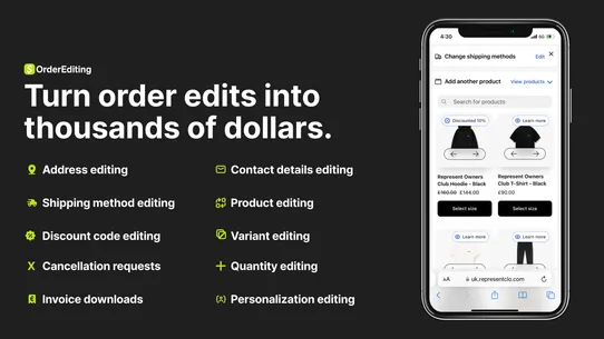 Order Editing | Upsell screenshot