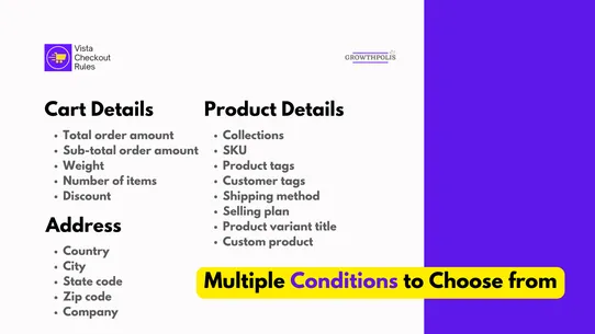Vista Checkout Rules screenshot