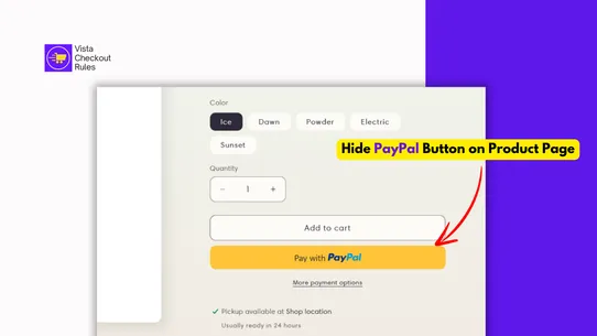 Vista Checkout Rules screenshot