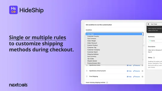 HideShip:Hide Shipping Methods screenshot