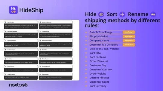 HideShip:Hide Shipping Methods screenshot