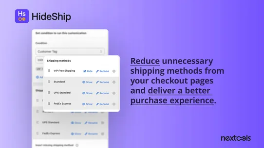 HideShip:Hide Shipping Methods screenshot