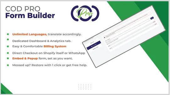 COD PRO Easy Sell Form Builder screenshot