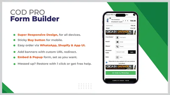 COD PRO Easy Sell Form Builder screenshot