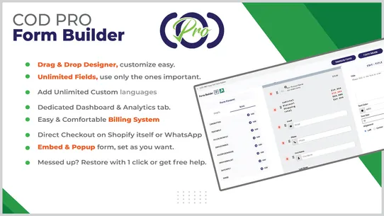 COD PRO Easy Sell Form Builder screenshot