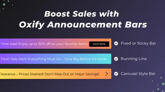 Oxify Announcement Bar screenshot