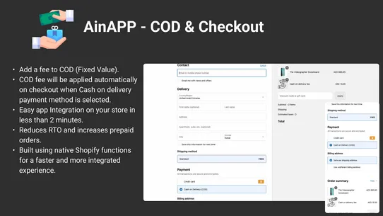AinAPP ‑ COD &amp; Checkout screenshot