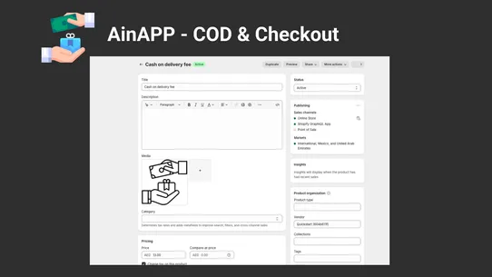 AinAPP ‑ COD &amp; Checkout screenshot