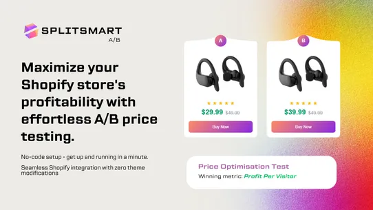 Splitsmart A/B ‑ AI Price Test screenshot