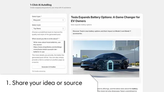 1‑Click AI AutoBlog screenshot