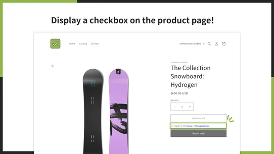 UR: Checkbox | Agree Terms screenshot