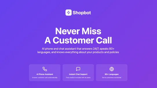 Shopbot: Never Miss A Call screenshot