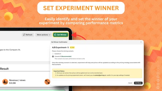 Pricing A/B Experiment screenshot