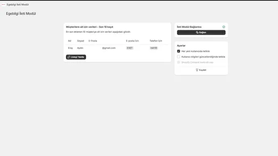 Egebilgi İleti Modül screenshot