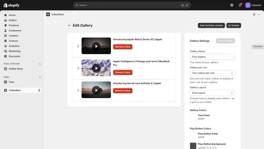 VideoReel YouTube Gallery screenshot