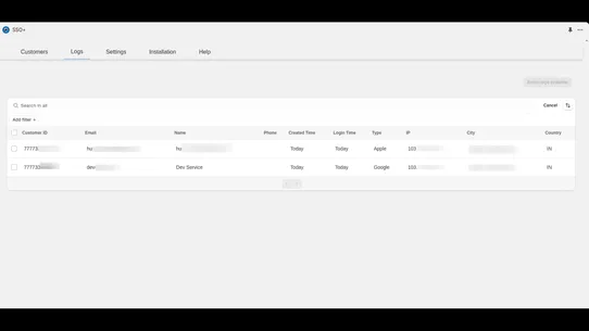 SSO+ screenshot