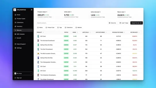 Skymetrics screenshot