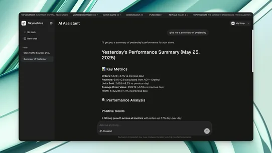 Skymetrics screenshot