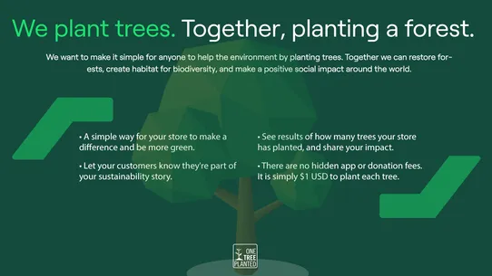 One Tree Planted at Checkout screenshot