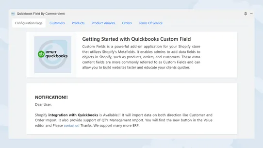 Quickbook Field By Commercient screenshot