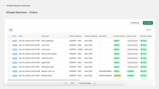 SiCepat Ekspres Indonesia screenshot