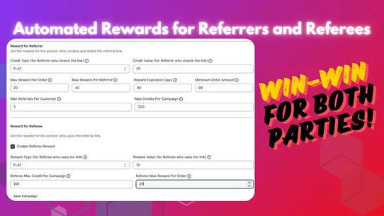 RefUp Credit Referral Program screenshot