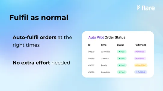 Flare ‑ Order Scheduling screenshot