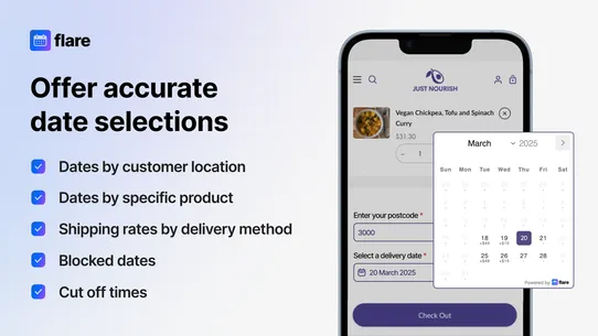 Flare: Delivery Date Picker screenshot
