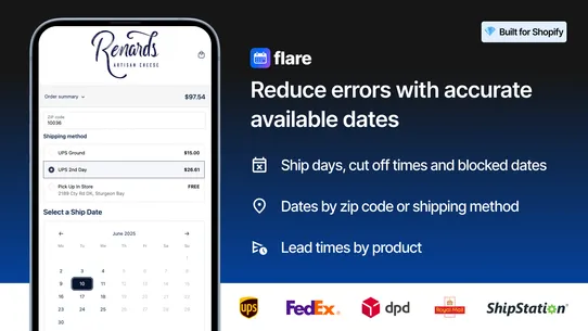 Flare: Delivery Date Picker screenshot