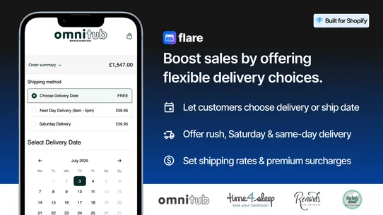 Flare: Delivery Date Picker screenshot