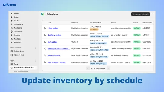 Mify Auto Restock Scheduler screenshot