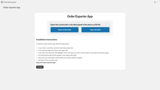 Pango CSV Order Data Exporter screenshot