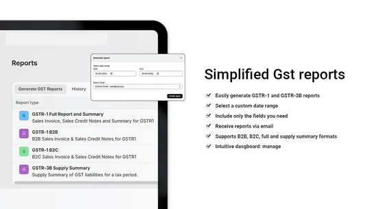 GST Reports &amp; Invoices screenshot