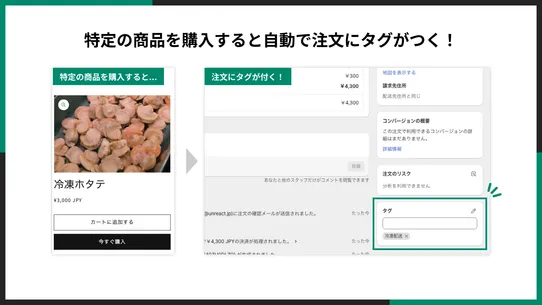 シンプル特定の商品を含む注文にタグをつけるアプリ screenshot