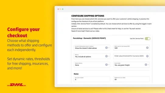 DHL eCom Sweden screenshot