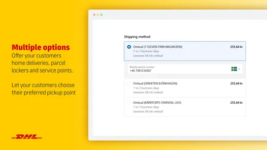 DHL eCom Sweden screenshot