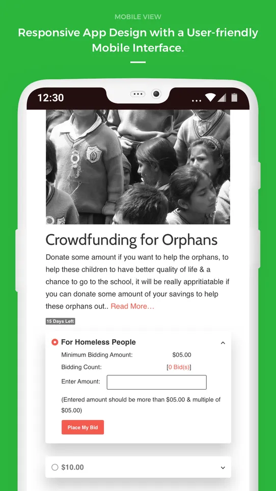 Webkul Crowd Funding screenshot